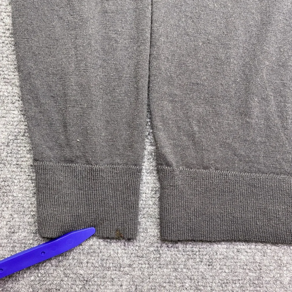 Banana Republic Mens Merino Wool Crew Neck Sweater Gray Size L Preppy
